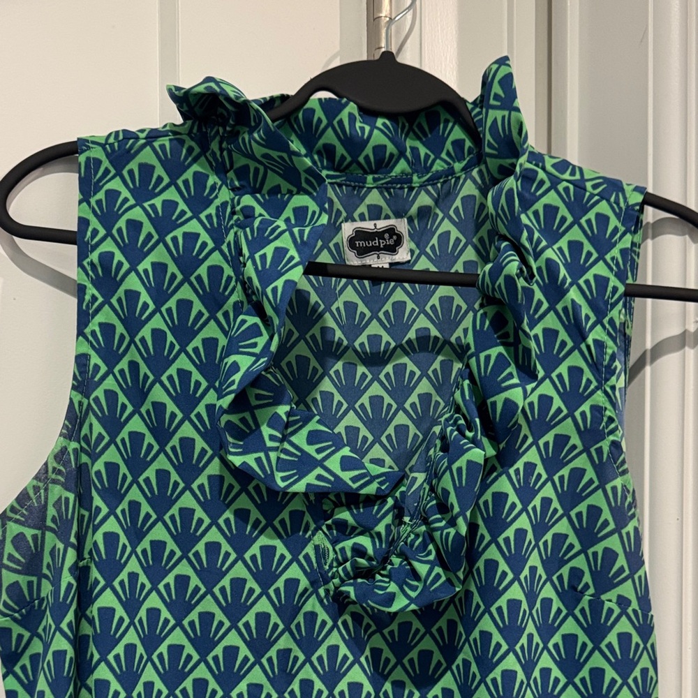 Mud Pie Blue and Green Sleeveless Dress